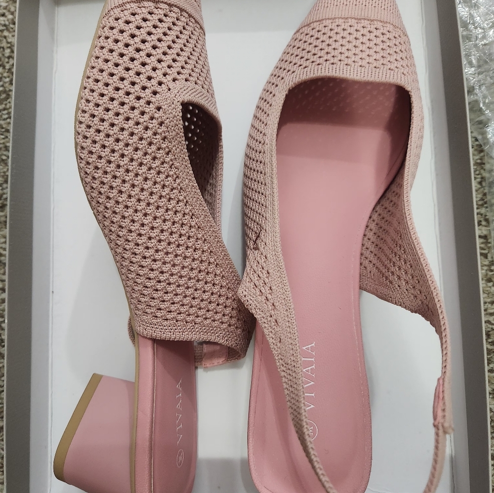 Pink Perforated Flats with Rounded Toe - Picture 2 of 2